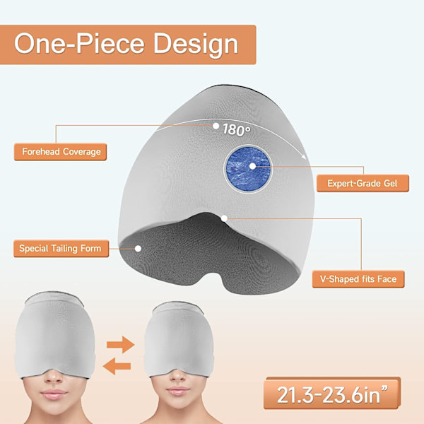 Huvudvärk Förkylning Migrän Relief Head Ice Pack Wrap Gray Double Layer