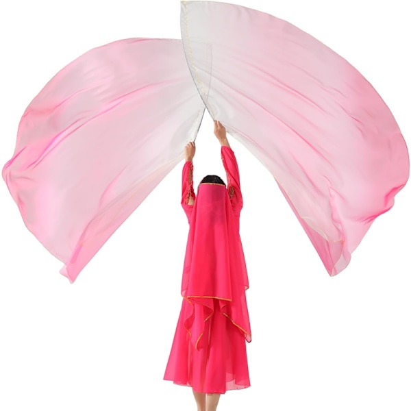 Ylistys- ja tanssilippu teleskooppivartta White Pink 2PCS