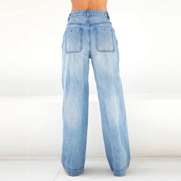 Damevidde Benjeans med Høy Livvidde, Løse, Rett Ben M
