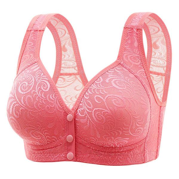 Dambhs med knäppning framtill, sömlösa, ren bomull, mjuk kupa Pink 38/85