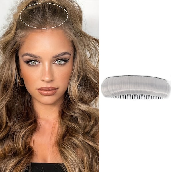 Hårvoluminnlegg med usynlige falske hårklemmer og fluffy puter silver gray