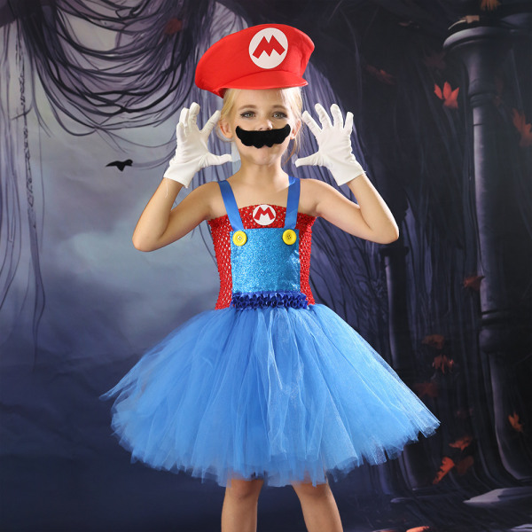 Mario-skjørtkostyme for jenter Red 100cm