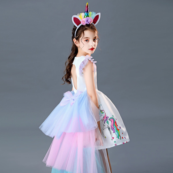 Pige Unicorn Prinsesse Kjole Unicorn Kostume til Piger B 130cm