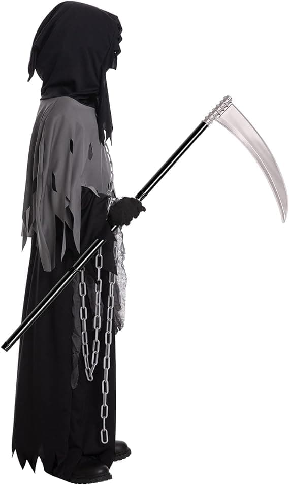 Grim Reaper-kostyme for barn Halloween-kostyme M