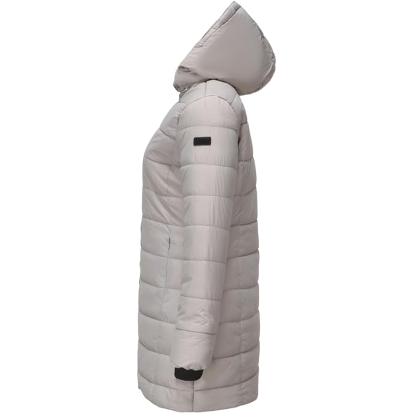 Lång dunjacka med huva för kvinnor, lätt och varm, Thermolite Gray XL