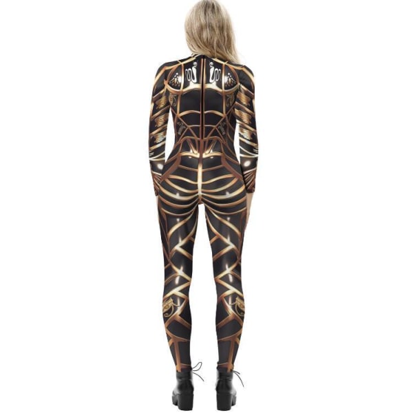 Futuristisk bodysuit i ett stycke för kvinnor Black-Brown M