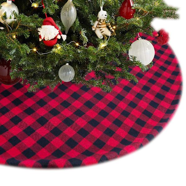 Julgranskjolar Pläd svart Röd trädkjol red 78cm