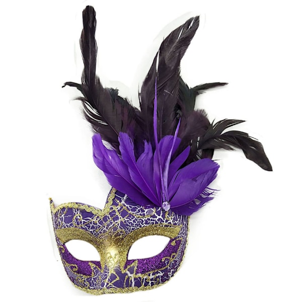 Spets Maskerad Ball Mask Födelsedagsbal Bröllopsfest black purple
