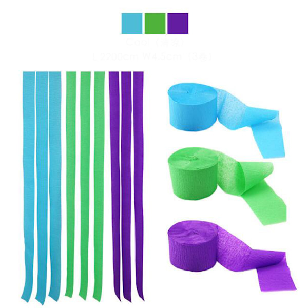 3 kpl Syntymäpäiväjuhlan Taustakoriste Crinkle Paper Cool