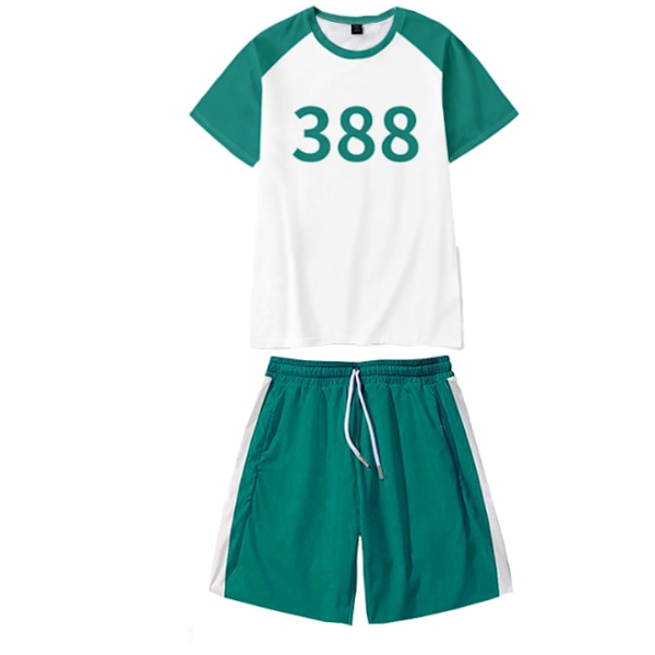 Squid Game 2 Player Cosplay Kostume Kortærmet Skjorte Tøjsæt 388 2XL