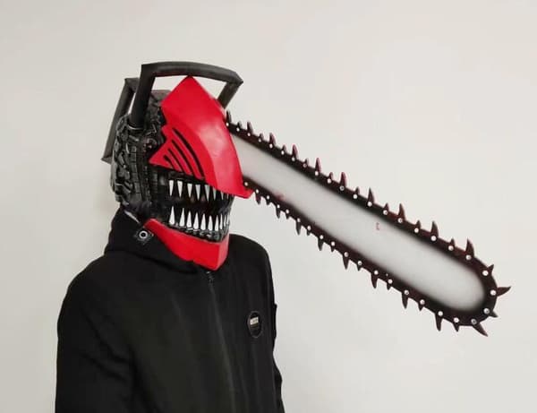 Halloween Chainsaw Man Latex Hodeplagg S