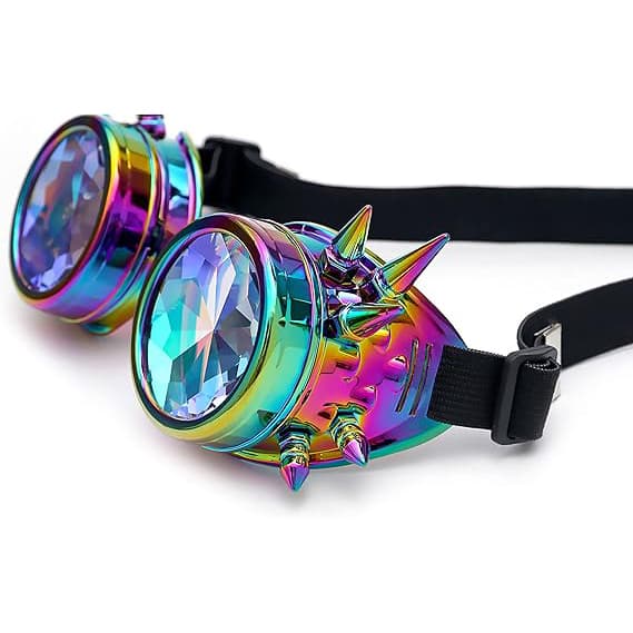 Steampunk-lasit Halloween-asusteisiin Gold