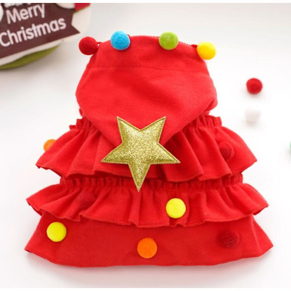 Julehunde Tøj Poncho Kappe Sjal Red M