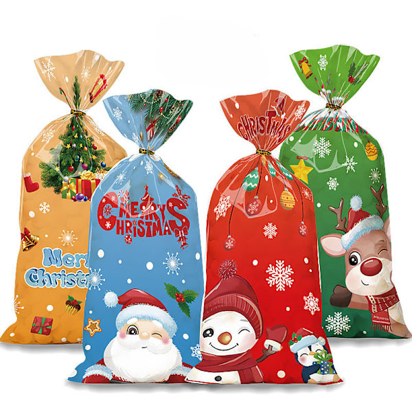 50 kpl Joulu Cellofaani Pusseja Solmulla 50PCS