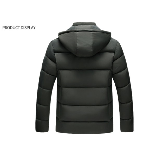 Mænds Hættetrøje Vinterjakke med Aftagelig Black 4XL
