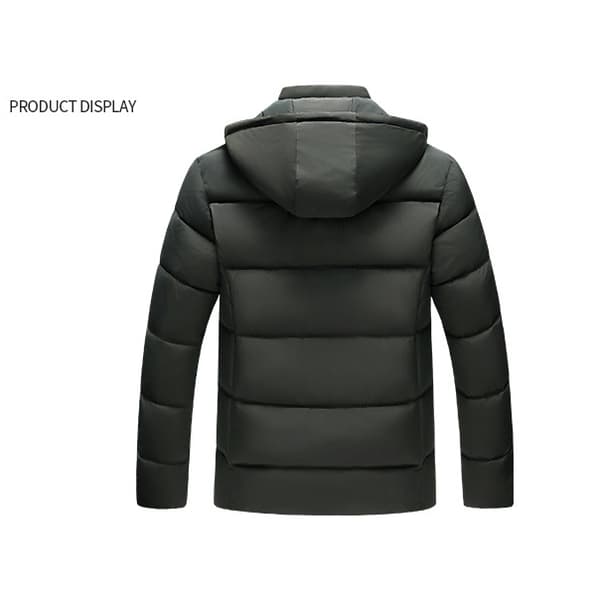 Vinterjakke for menn med avtakbar hette Black 2XL