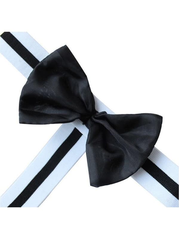 Miesten tarjoilijan cosplay-solmiobodystringit Black