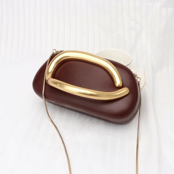 PU Læder Dame Aften Håndtasker Chokolade Clutch Taske Silver