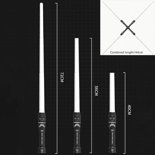 2 stk LED Teleskopisk Lys Sværd med Lyd til Julegave til Børn