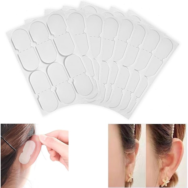 60 st Ear Stickers, Elf Ear Tapes, Stark Stöd Transparent Smärtfri Silikon Kosmetiska Öronklistermärken