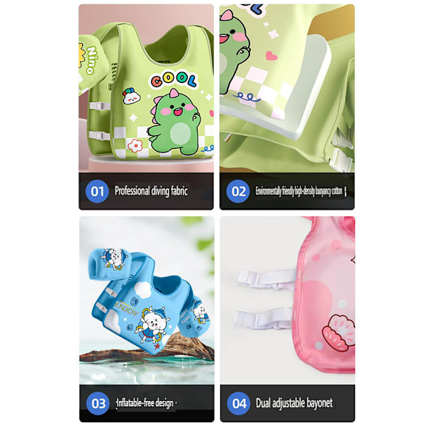Svømmevest til børn, Pool Floaties til småbørn, Redningsvest til børn blue
