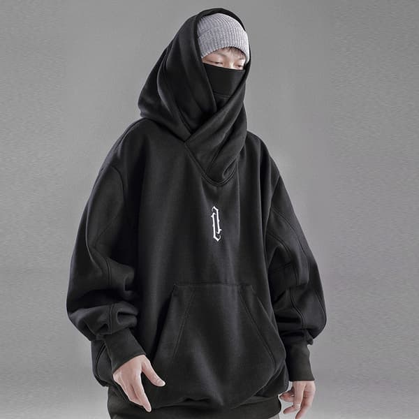 Fleece-gensere med hette for menn, kragegensere Grey 2XL