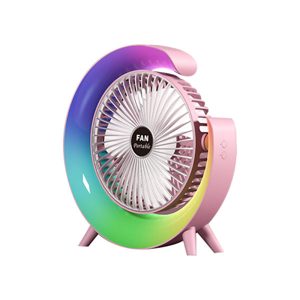 USB skrivbordsfläkt, 3 hastigheter portabel liten fläkt med starkt luftflöde pink
