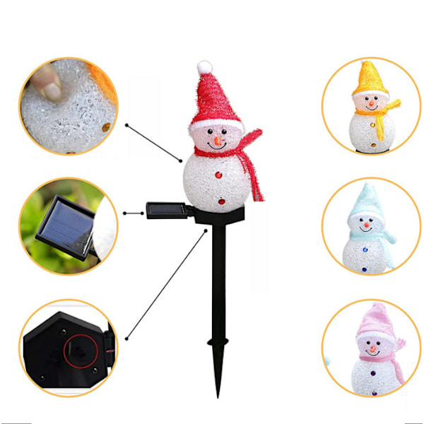 Solar Pathway Lights, Snowman Christmas Pathway Lights red