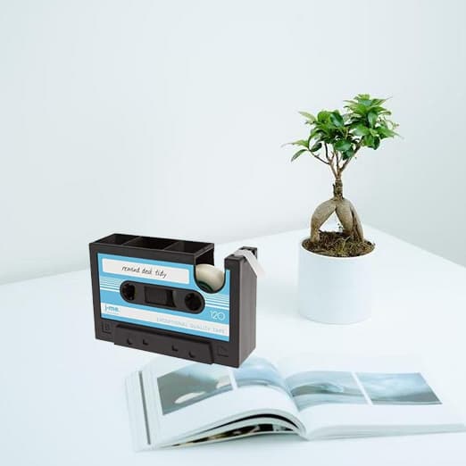 Retro Cassette Tape Dispenser Pennhållare