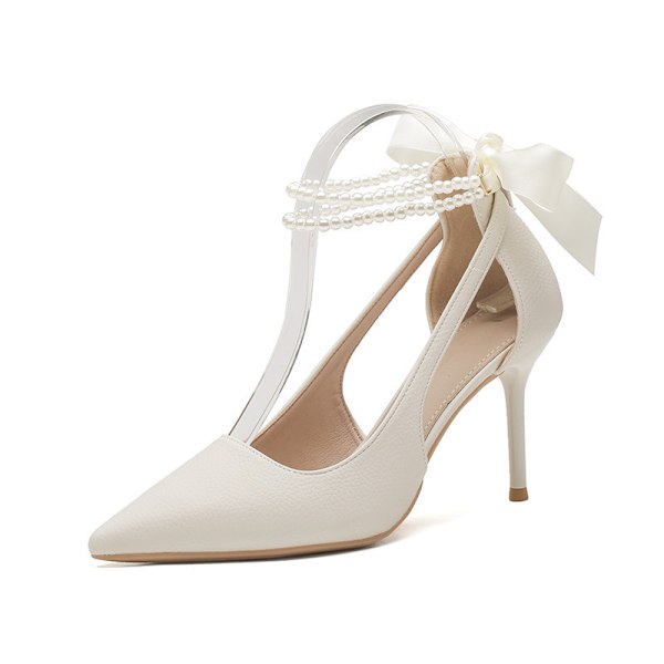 Damskor med Stiletto Högklackade Sandaler med Asymmetriska Spetsnätbågar 37