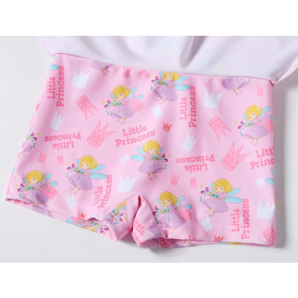 Flickor En-dels Snabbtorkande Solskyddande Baddräkt Pink 4XL