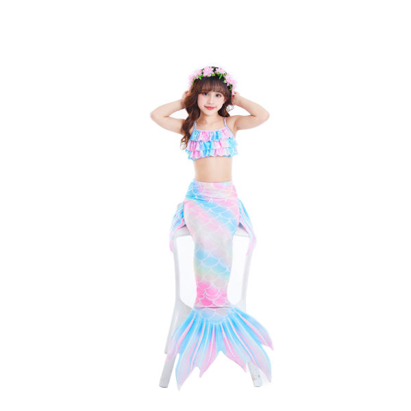 Sjöjungfru-svans Badkläder med Monofin Flickor Pojkar Badkläder Bikini Set style1 110cm