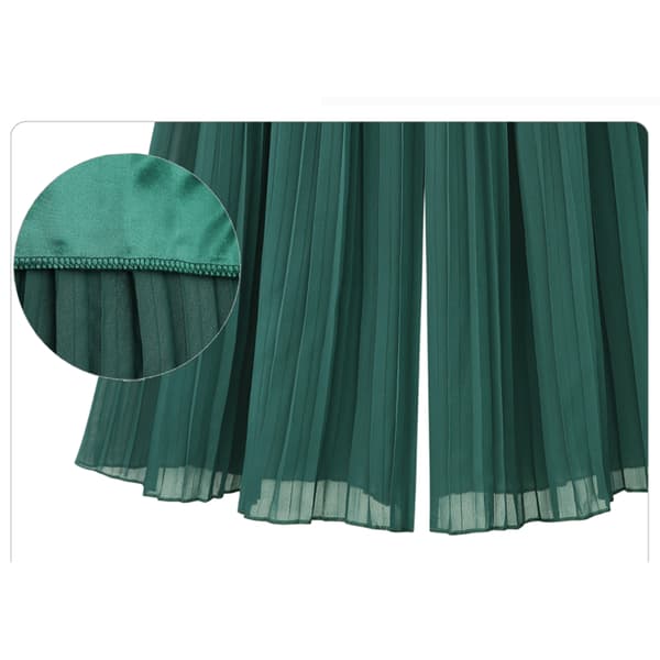 Dam Elastisk Midja Plisserade Chiffong Culottes Croppade Vida Ben Flödiga Byxor gray M