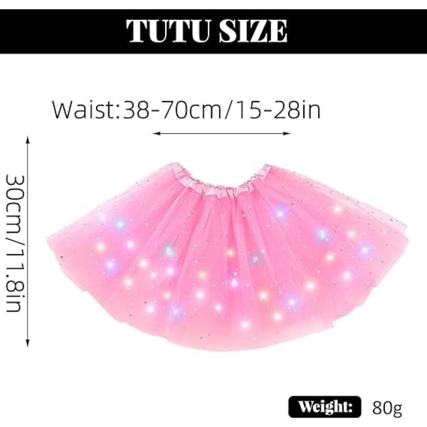 Tyttöjen LED-hame, valaiseva tutu, hohtava tylli tanssihame Purple