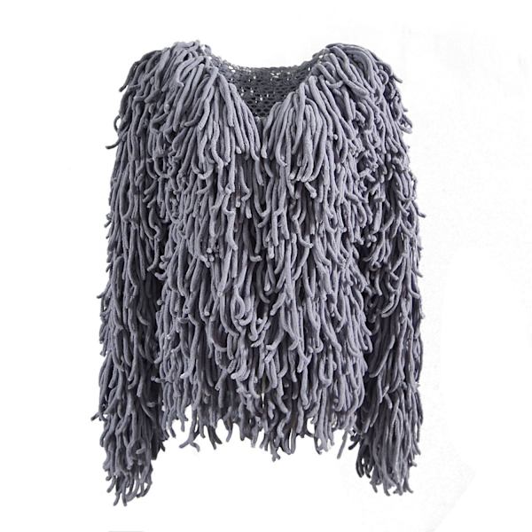 Plush Kjoljacka för Kvinnor Höst och Vinter Grey XL