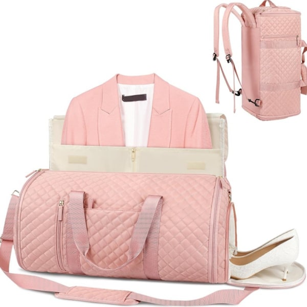 Konvertibel Klesduffelbag, Reiseklesbag Pink
