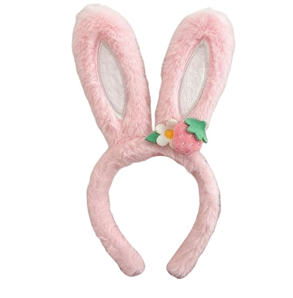 Plysch påskhareöron Pannband för flickor pink