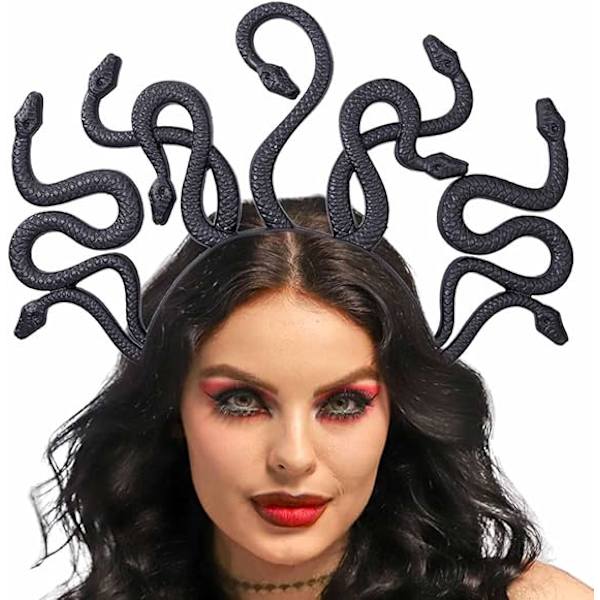 Medusa Ormhuvudband Guld Gudinna Huvudbonader Black