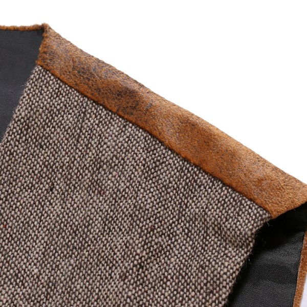Herrväst i mockaläder, casual väst med V-ringning och smal passform 2XL