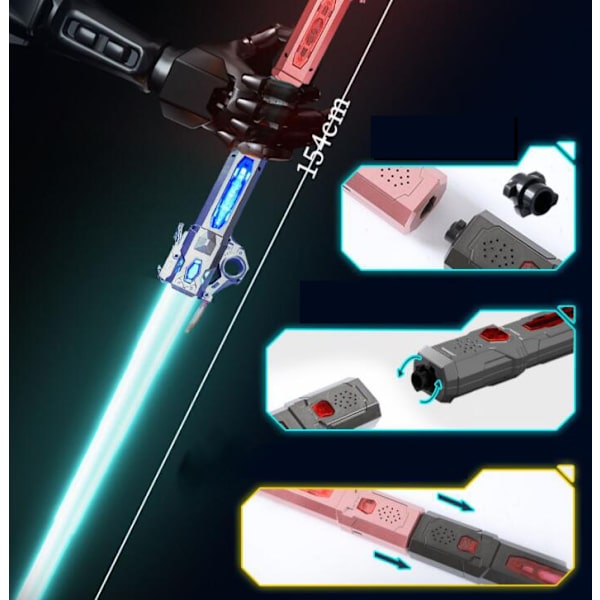 70 cm Teleskooppinen Laser-miekka, joka pyörii Black