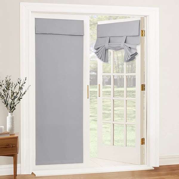 Mörkläggningsdörrgardin - Sekretess, Termiskt Isolerande Gardiner, B66 x H175 cm, 1 Panel grey
