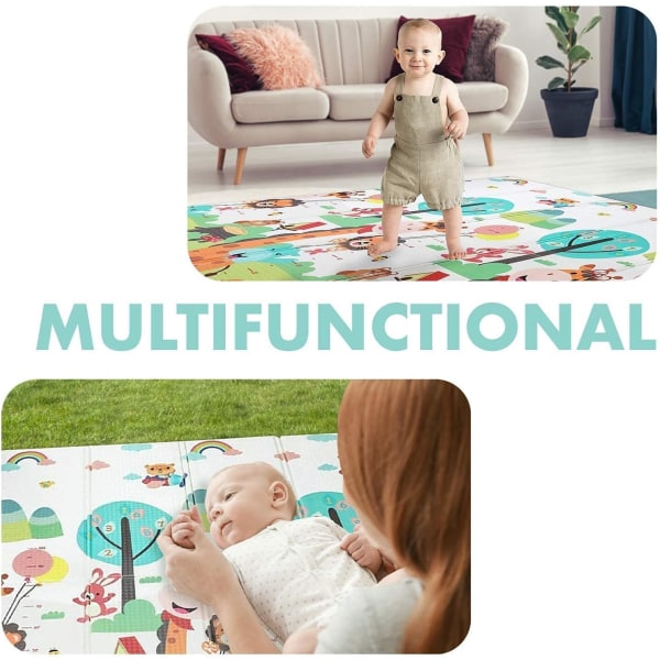 Reversibel Stor Baby Leke Matte for Kryping Style 3 200*180*1cm