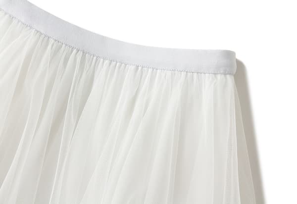 Tyllkjol för dam, midi, lång, älvkjol White