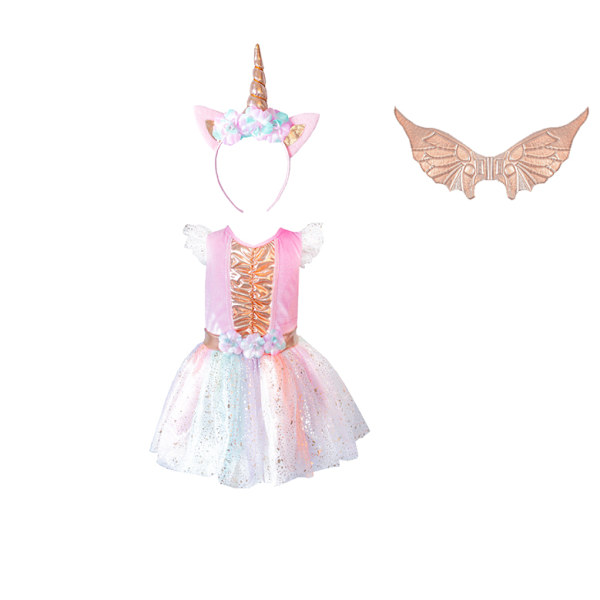 Unicorn Princess Dress Up kläder för små flickor XL