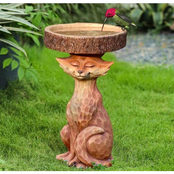 Bird Animal Feeder Resin Hem Trädgårdsdekorationer Fox