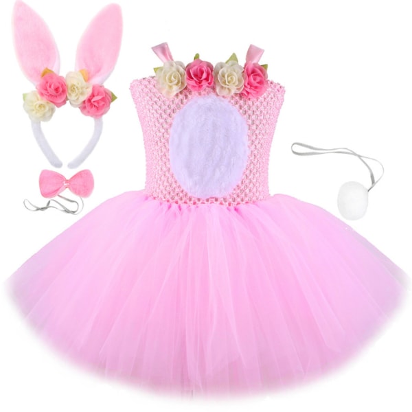 Baby Girl Påsk Klänning Ärmlös Bunny Tutu Dress S