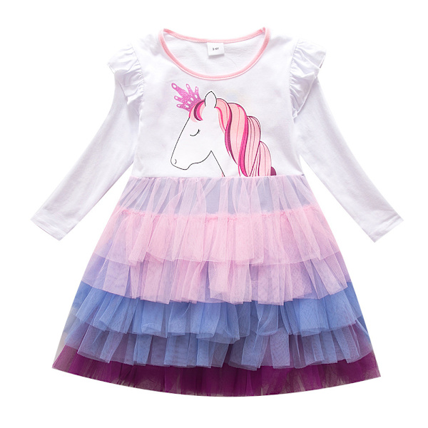 Toddler sommar ärmlösa Tutu-klänningar 5-6Y