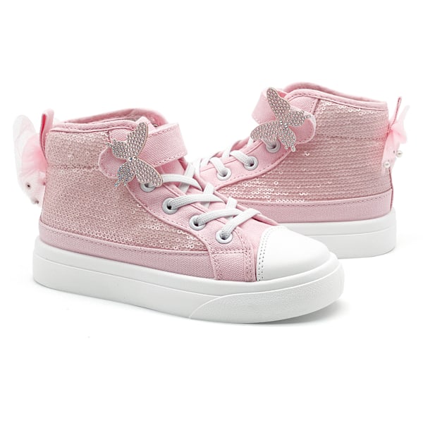Flickor Bedårande Mode Höga Casual Canvas Sneakers pink 34