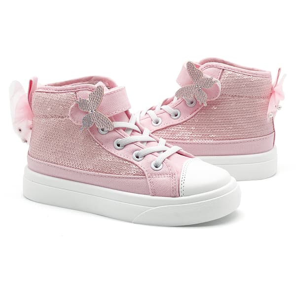 Søde høje sneakers i kanvas til piger pink 30