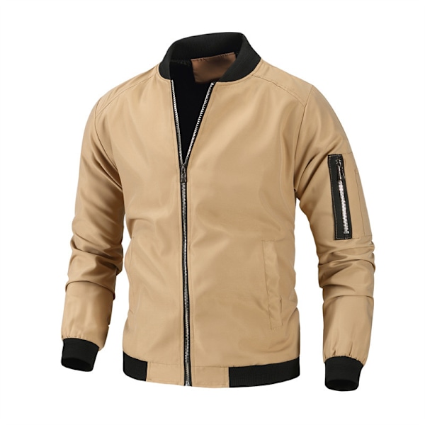 Bomberjakke for menn - Varsity Flight Jacket Khaki 4XL